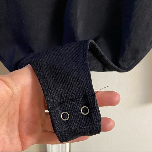 Anthropologie bodysuit black long sleeve square neck Small NWT $58 - Picture 5 of 7